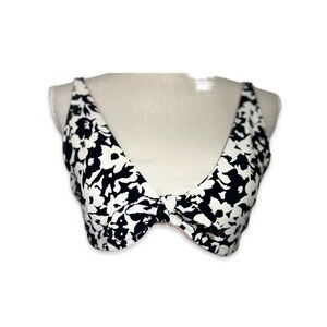 Antonio Melani Black and White Floral Women's Bikini Top Size M